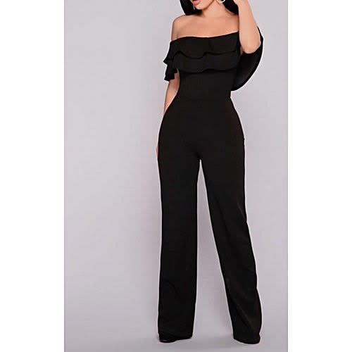 Mila Black Off Shoulder Jumpsit