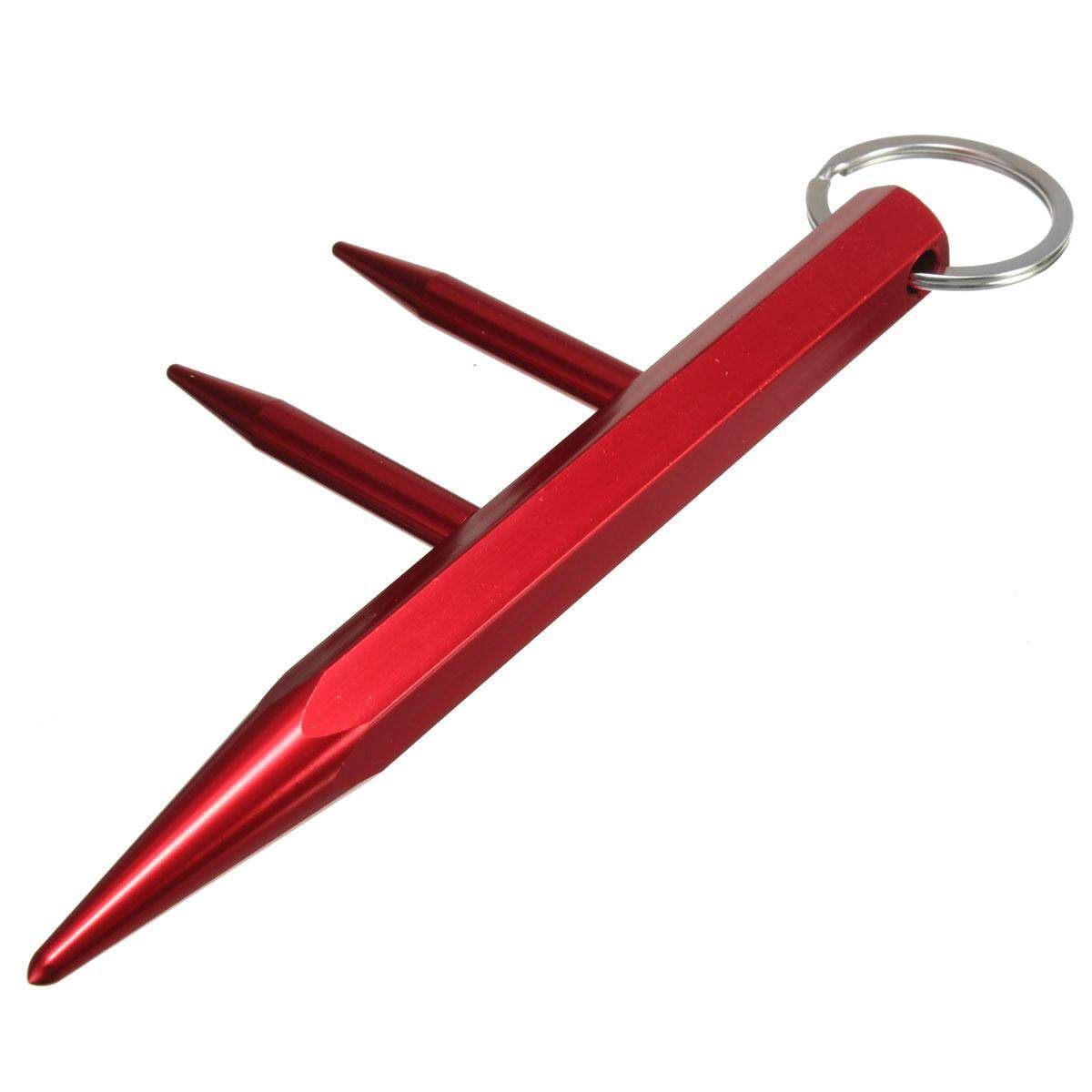 F Stainless Steel Keychain Security KUBOTAN KUBATON Tool Red
