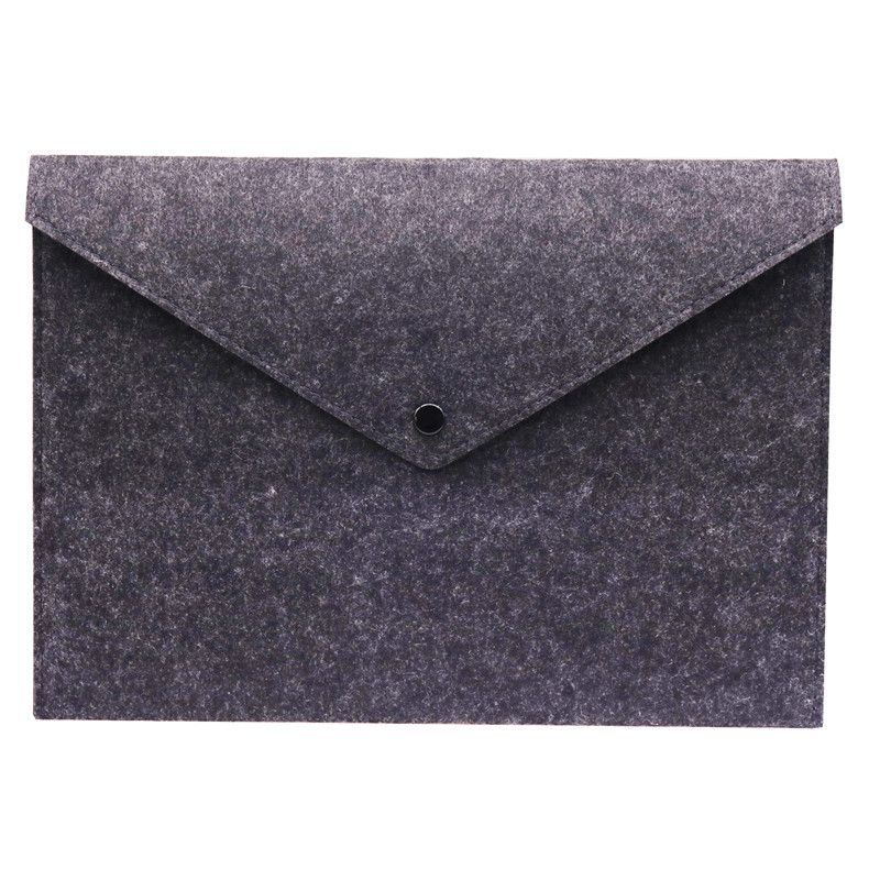 8 Pcs Simple Solid A4 Big Capacity Document Bag Business Briefcase File Folders Chemical Felt Filing Products Student Gifts Black