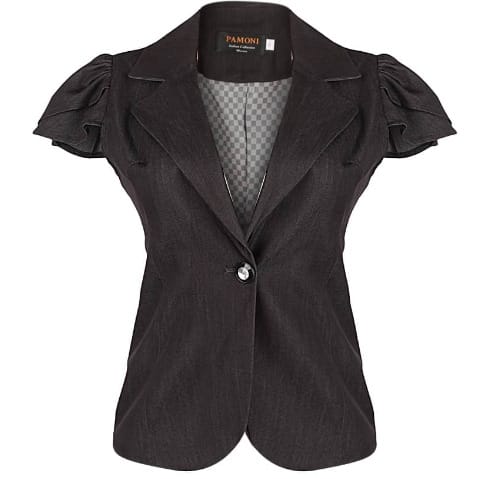Cap Sleeve Blazers-ARK GREY