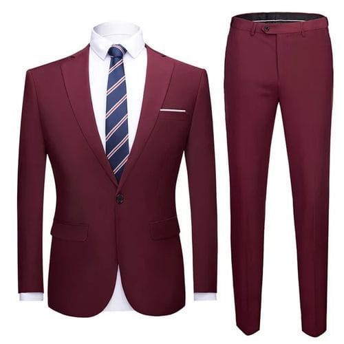 Men's Suit - Wine