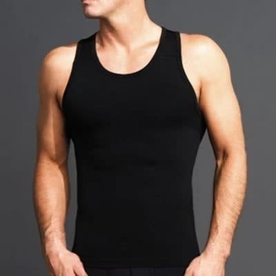 Men's Cotton Singlet - Black