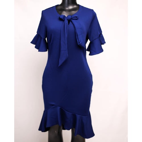 Navy Blue Ruffle Dress