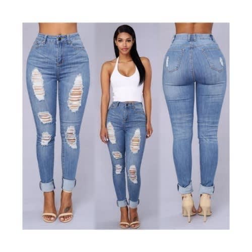 High Waist Ripple Jean