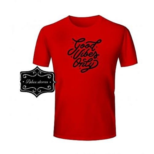 Good Vibes Only Print Shirt- Red