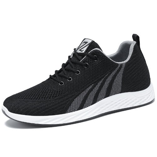 Lace Up Light Weight Sneakers- Black