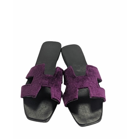 Women Velvet Magenta Slide Slippers