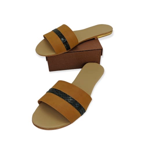 Women Brown Slip-on Slippers