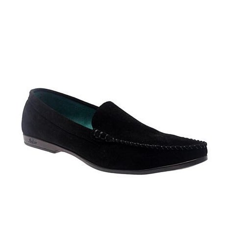 Plain Suede Loafers - Black
