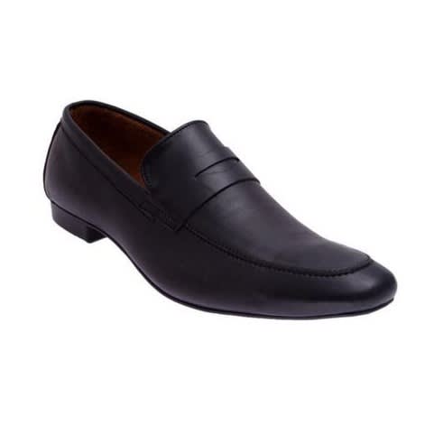 Formal Slip On Shoes With Belt Detail - Black