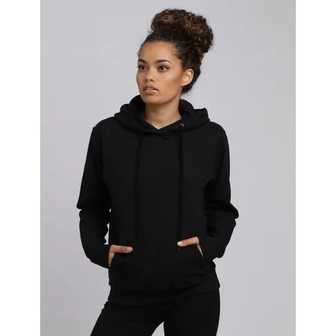Women's Plain Hoody Sweatshirt - Black
