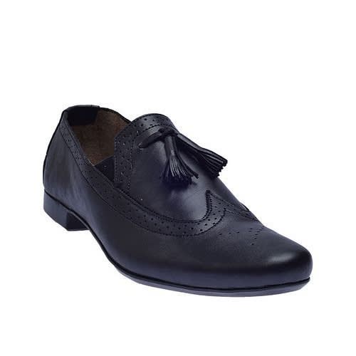 Leather Slip-on With Tassels - Black