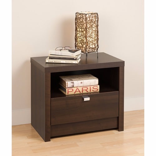 Valhalla Designer Series Espresso 1-Drawer Nightstand- Brown