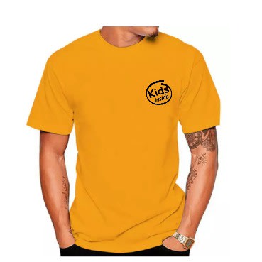 Kids Inside Print T-Shirts - Yellow
