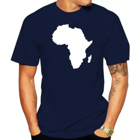Map Print T-Shirts -Navy Blue
