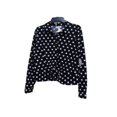 Long Sleeve Bolero Blazer With Polka Dot - Black & White