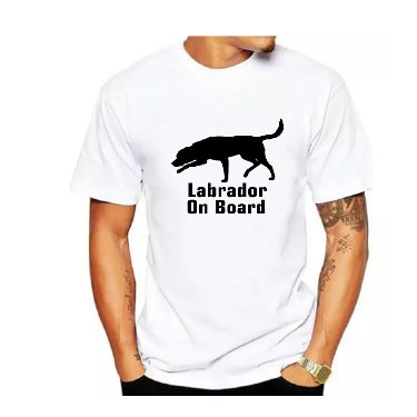 Labrador On Board Print T-Shirts -White