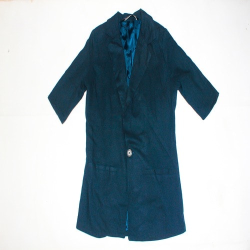 Ladies Short Sleeved Blazer - Navy Blue