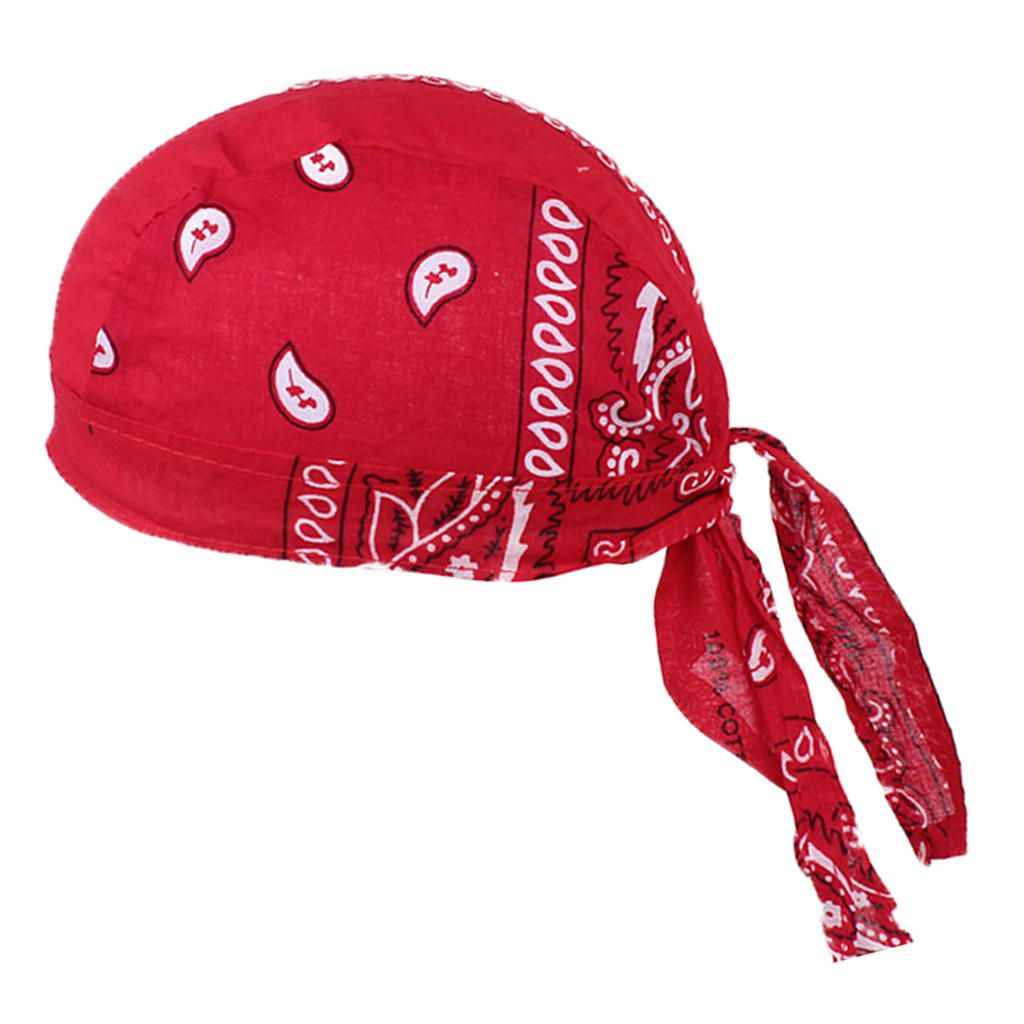 Women Mens Turban Chemo Cap Durag Muslim Head Scarf Cover Skull Red