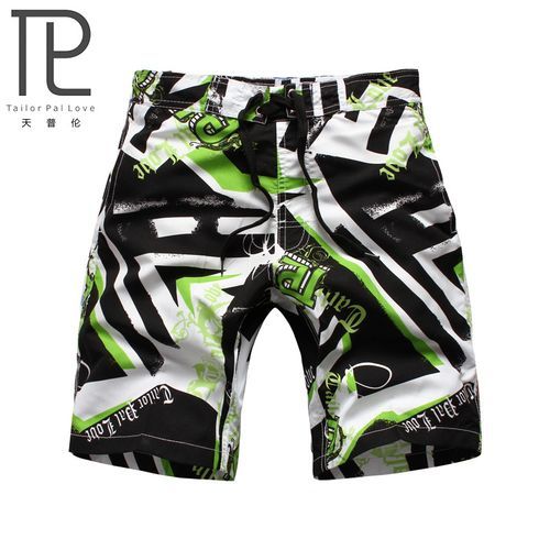Summer Boy Swim Trunk Printed Boys Beach Shorts Kids-black Green