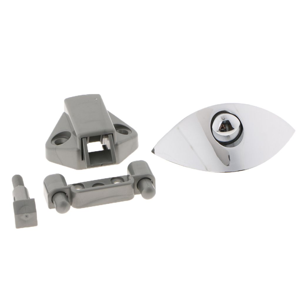 Half Moon Handle Push Lock Aluminum Keyless Latch Catch Knob Luster