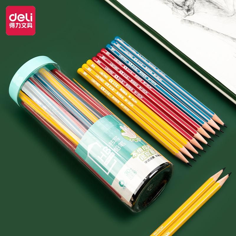 Deli HC133-HB Log Strip 30 PCs Matte Sketch Drawing Painting Writing Pencil (30 PCs/Tube)