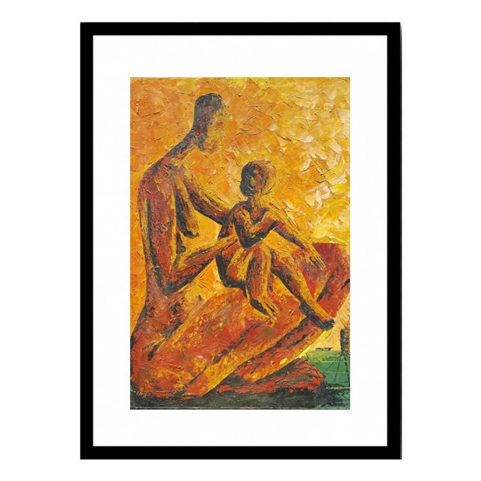 Mother & Child Abstract Drawing Wall Frame