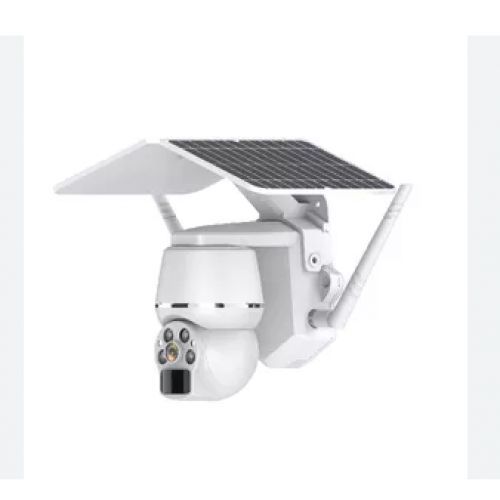 Double Panel Solar PTZ Cctv Camera - Whit