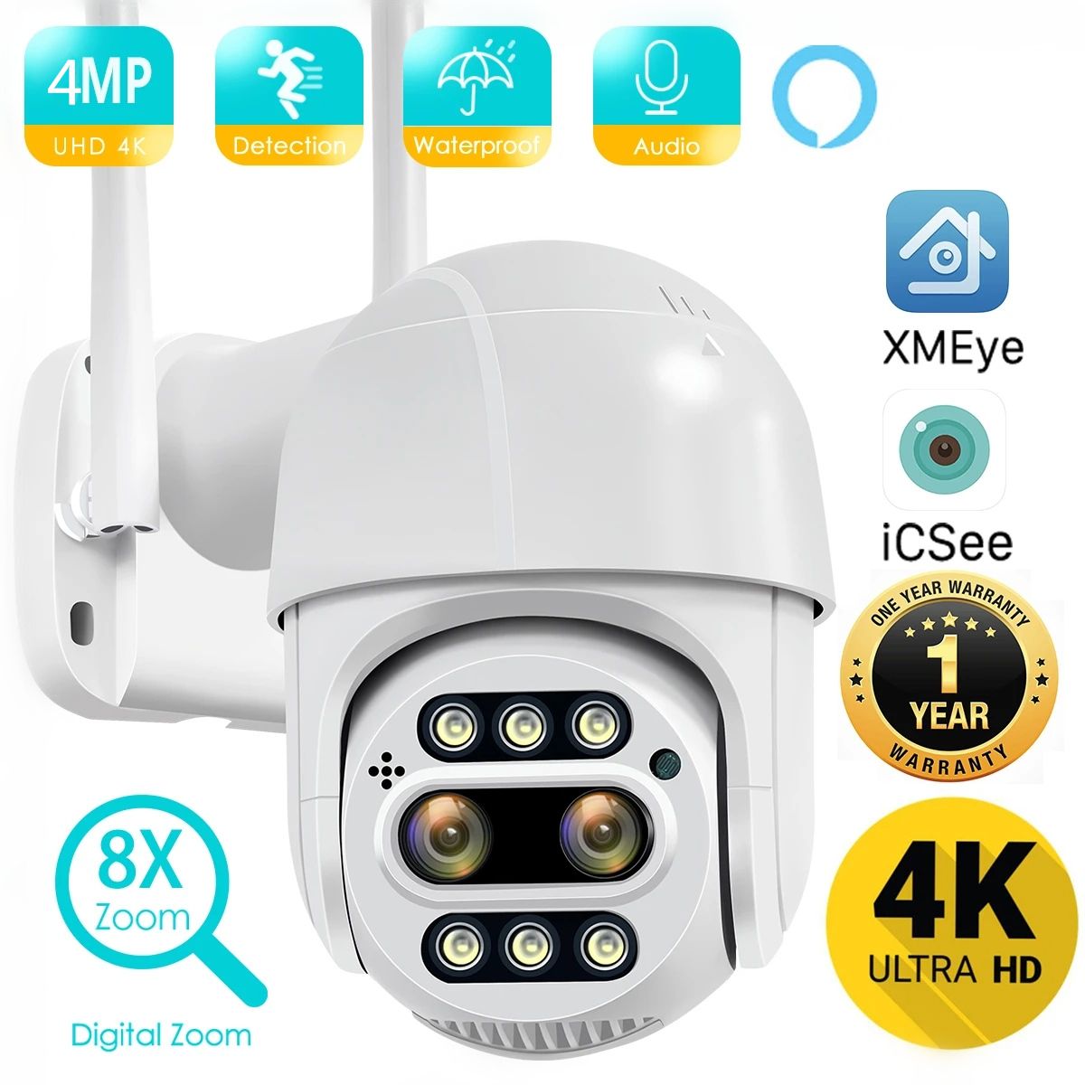 2MP E27 Bulb Surveillance Camera Night Vision Automatic