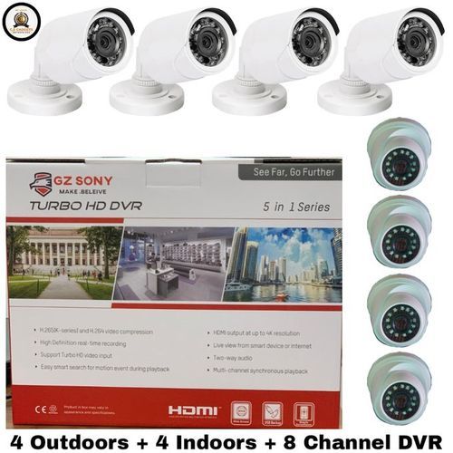 AHD CCTV Surveillance Camera, 8-channels Kits, 4 Indoors + 4 Outdoors