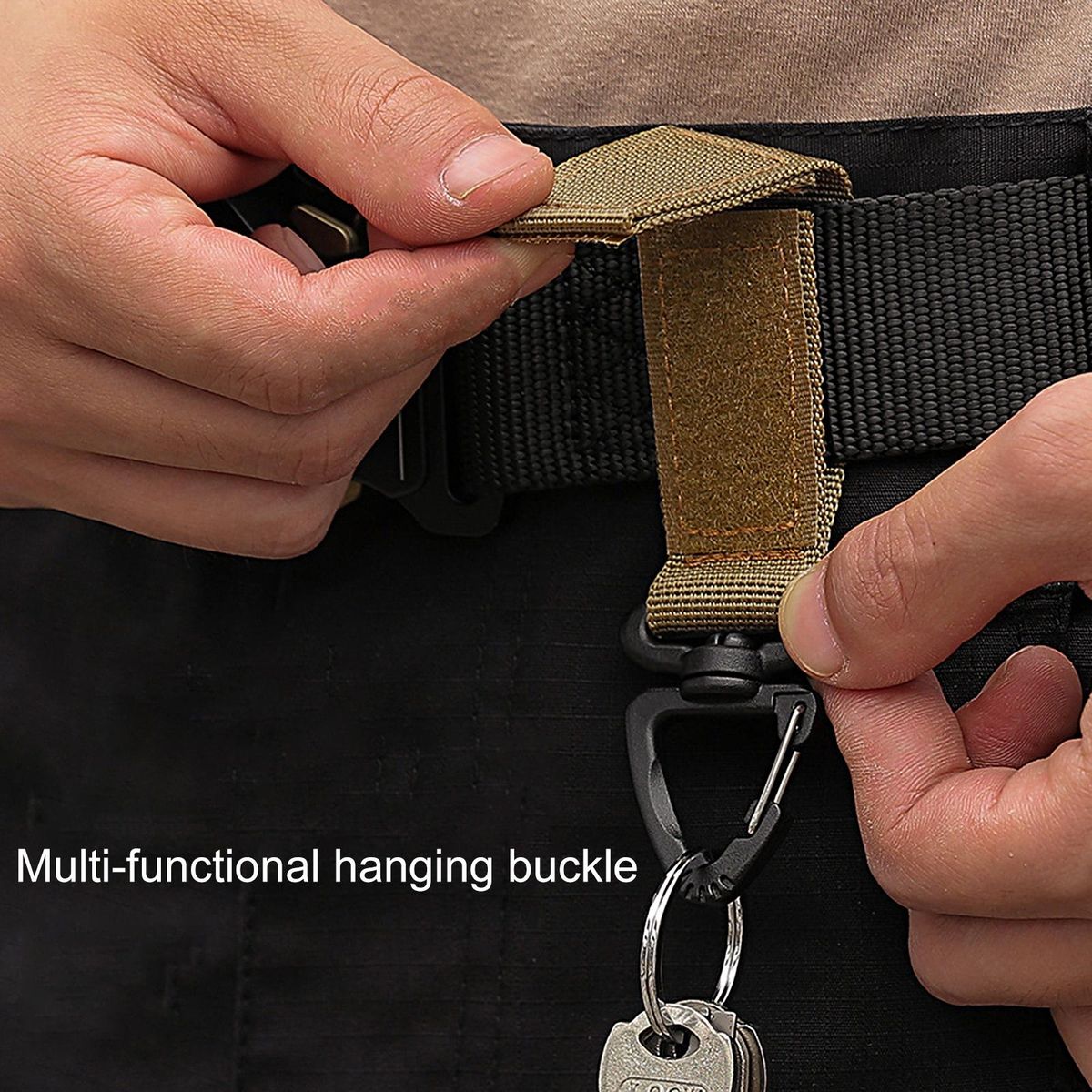 2Pcs Backpack Buckle Multifunctional Hiking Buckle Khaki