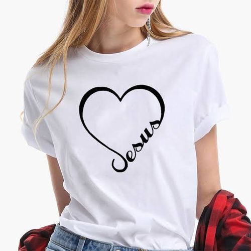 Jesus Female Round Neck Polo_ White