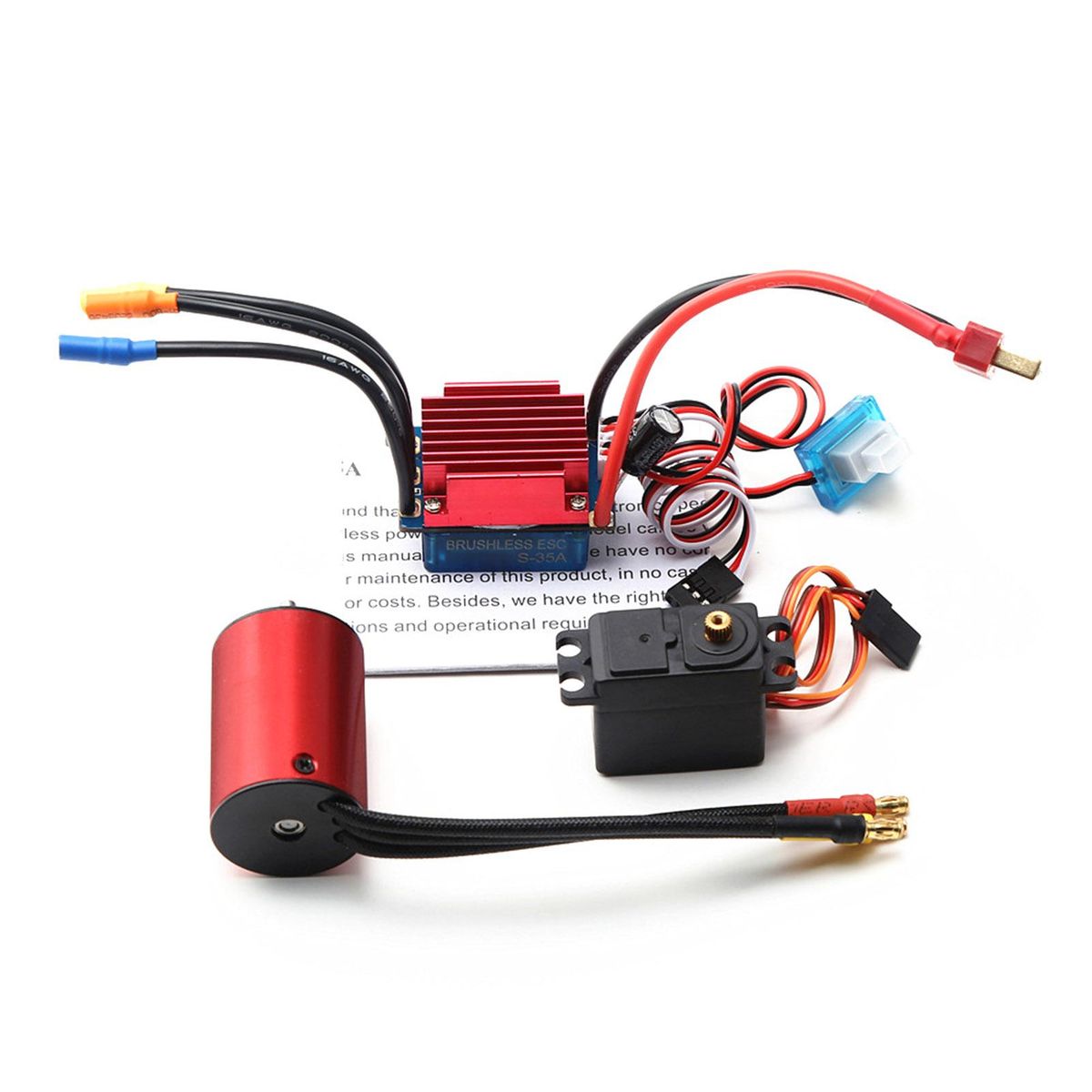 S2838 4500KV Brushless Motor with 35A Brushless ESC 2.2KG Servo Replacement for 1/14 1/16 HSP Traxxas WLtoys RC Car Truck