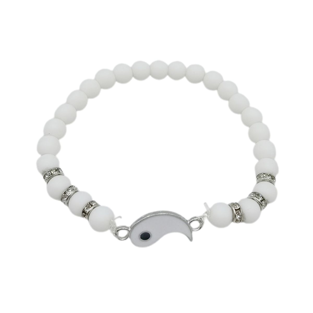 Women Bangle Tai-Chi Yin Yang Couple Bracelets White
