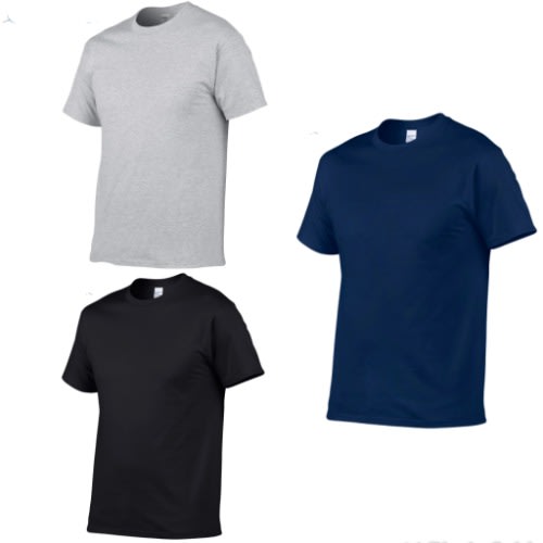 Basic T-shirts - Black + Blue & Ash - 3pcs