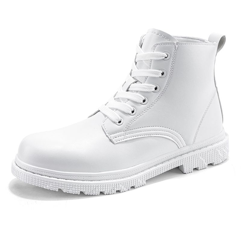 EU(36-46)Big Size Men's Outdoor Non-slip Lightweight Martin Boots-White