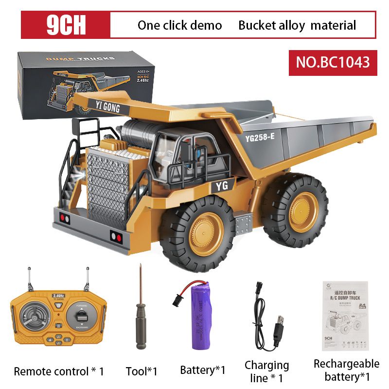 2.4Ghz 11 Channel 1:20 Excavator Toy Engineering Car Alloy And Plastic Remote