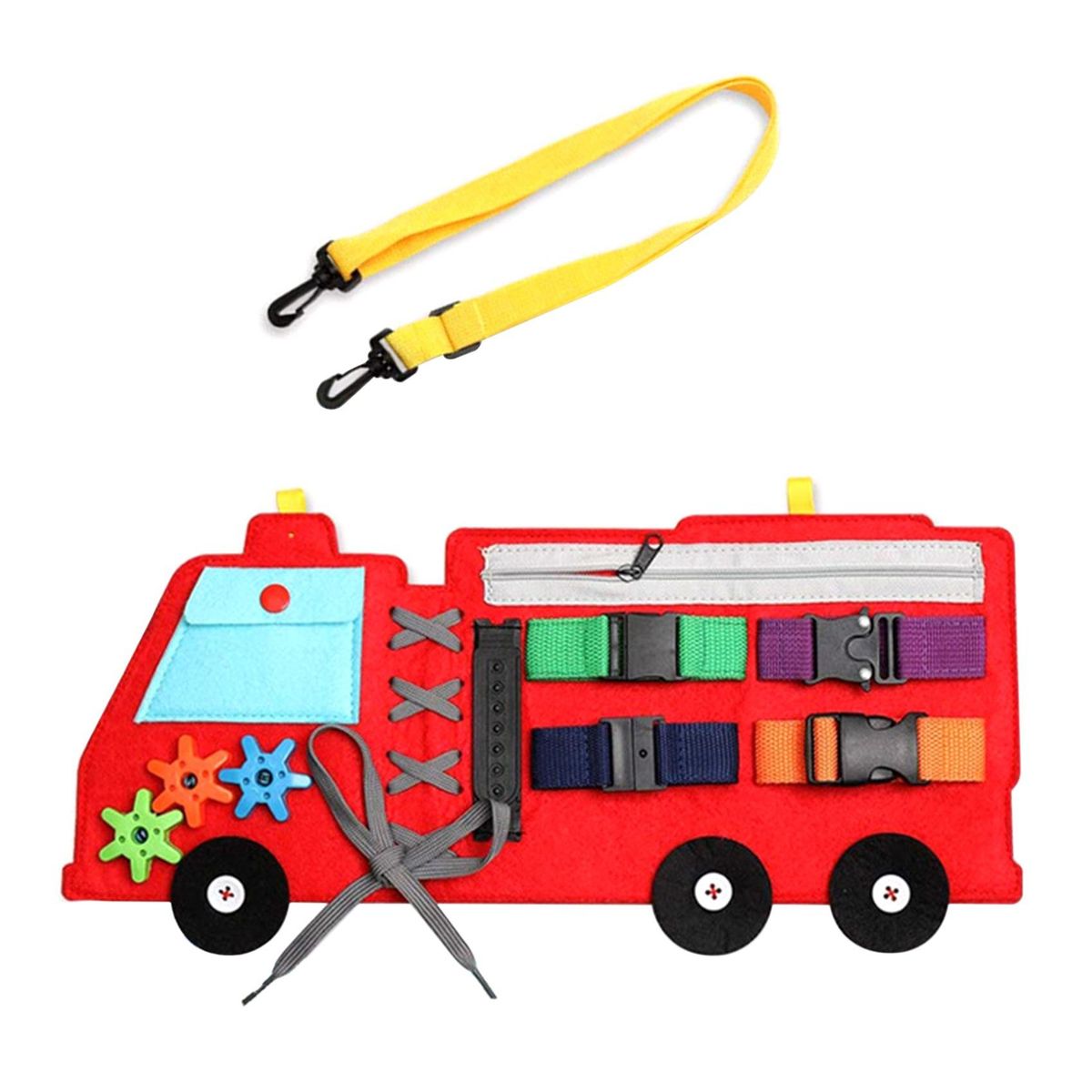 Fire Truck Busy Board Toys Kids Sensory Basic Skills