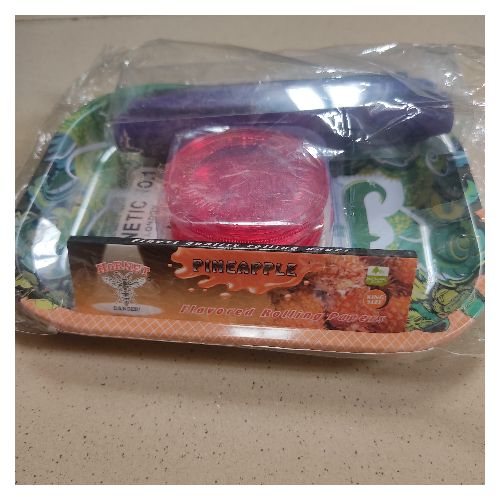 Raw Tray + Blunt Roller + Grinder + 2  Flavor Paper