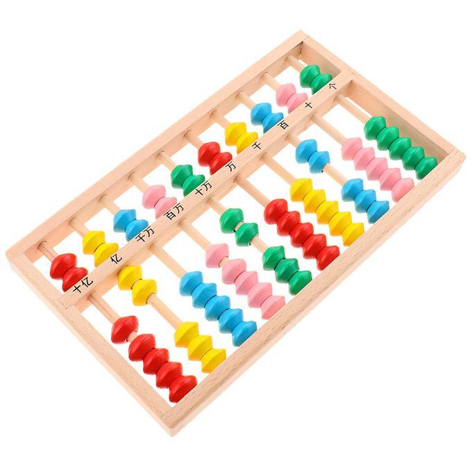 Wooden Bead Column Abacus Kids Color Cognition Tool Birthday Christmas