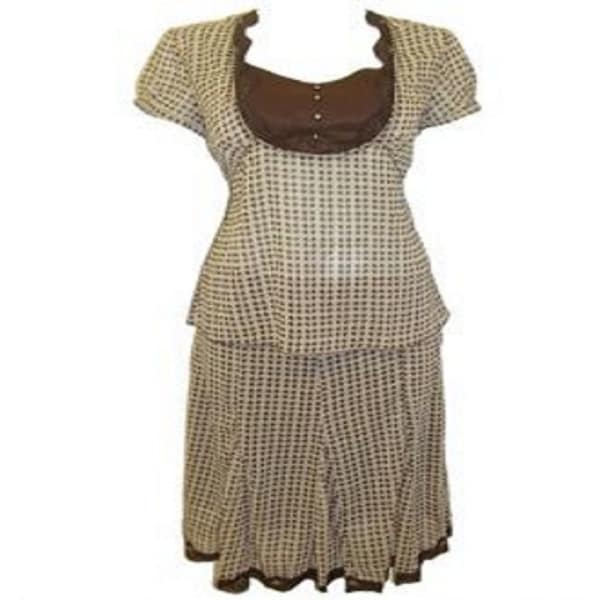 Neck Lace Trim Blouse & Skirt Set