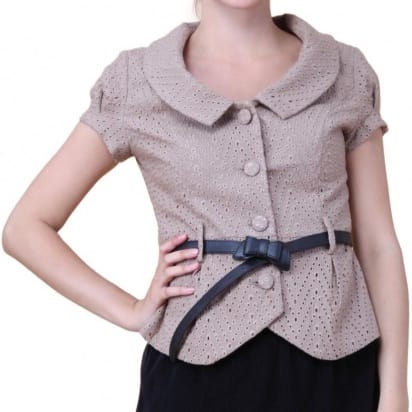Lace Blazer - Taupe