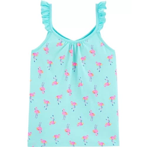 Flamingo Ruffle Tank Top - Size 4