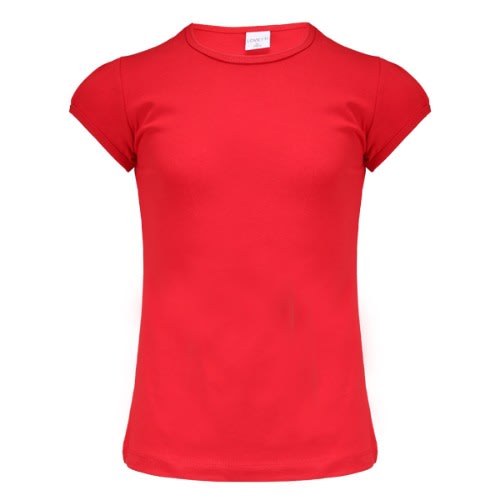 Girls T-shirt With Plit Shoulder - Red