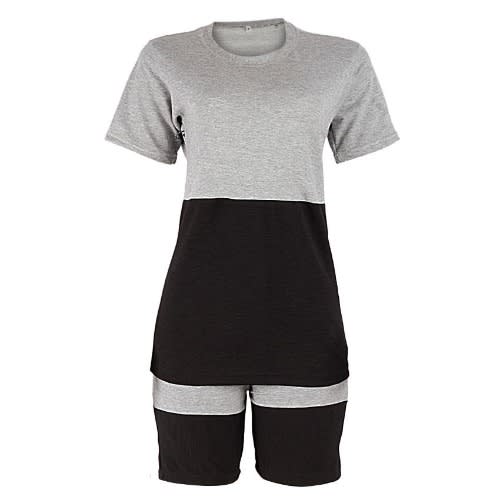 Unisex Short Sleeve Polo And Short - Black And Grey