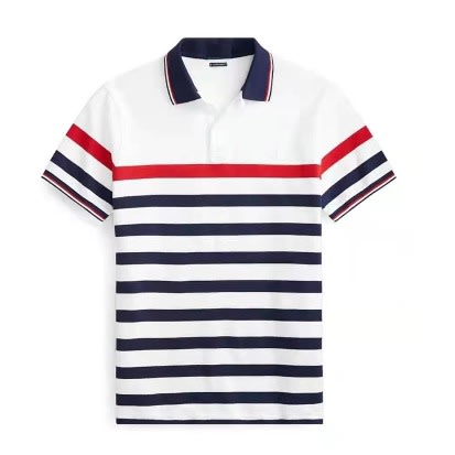 Stripped Mens Breathable Polo