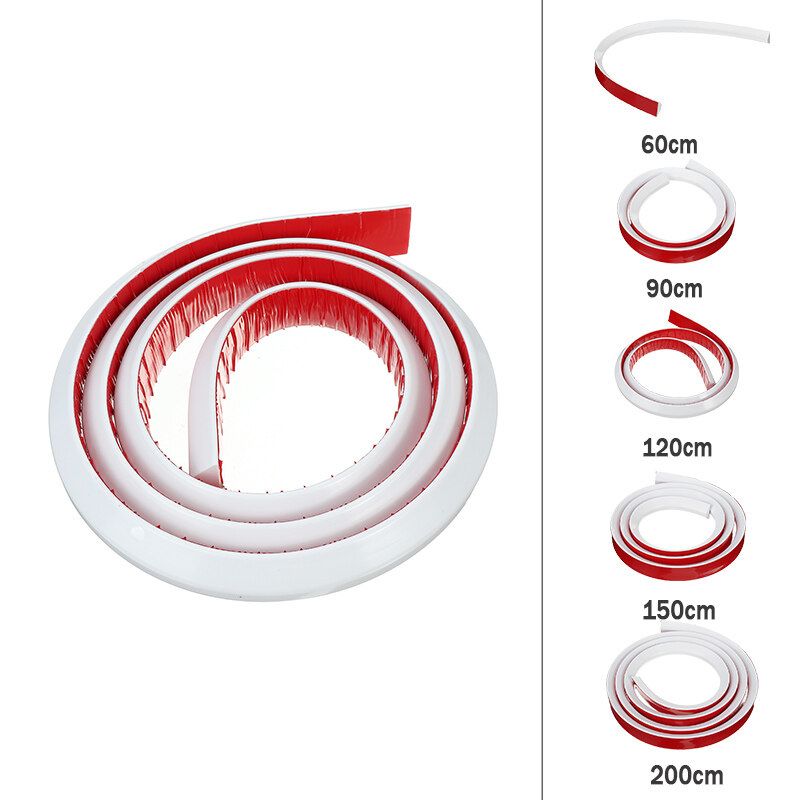60/90/120/150/200cm Silicone Kitchen Bathroom Shower Water Retaining Strip Self-Adhesive Flexible 360° Bending Bathroom Floor Water Stopper Strip Water Barriers Floor Water Separation 15mm 60cm
