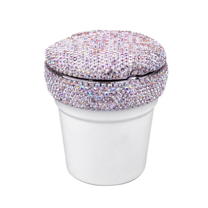 Ashtray Frosted Multifunctional Rhinestone Shining LED-White