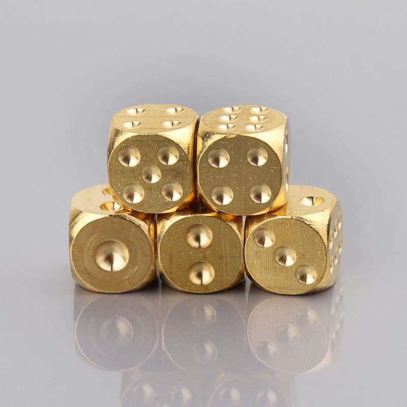 1 Pc Brass Dices Solid Metal Polyhedral Club Bar Dice Game