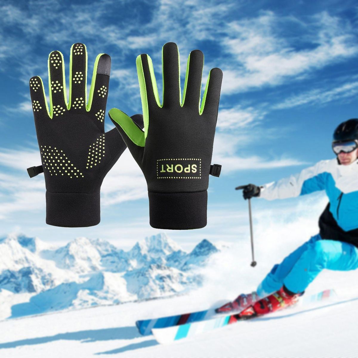 1 Pair Winter Cold Weather Warm Green